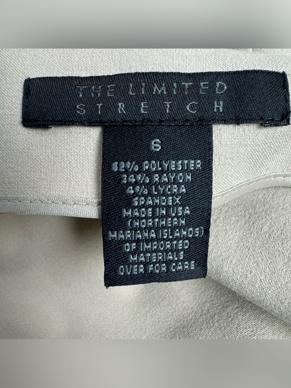 Vintage Y2K The Limited Khaki Cream Ruffle Hem Stretchy Mini Skirt Size 6 - Picture 2 of 8